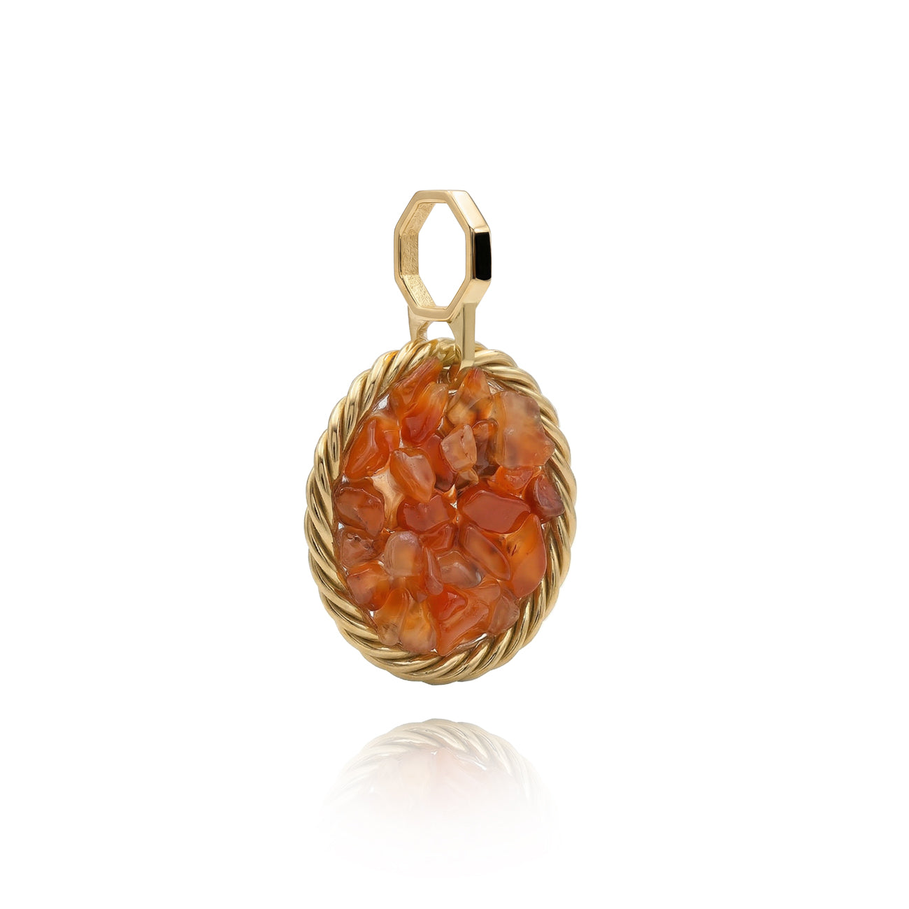 Amulet tensorowy z Karneolem – Mosiądz pozłacany
