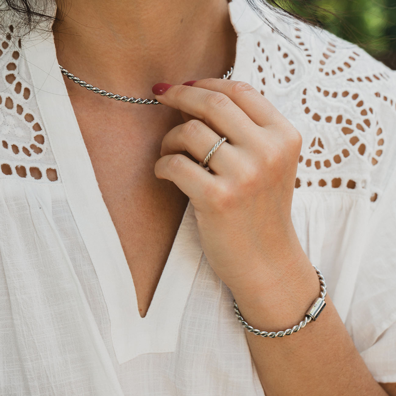 Kupfer-Tensorarmband in Silberfarbe - <tc>ellen</tc> Verloren (177 MHz)