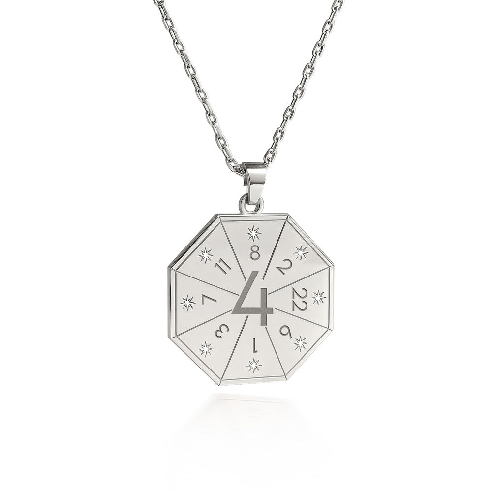 Halskette mit Anhänger des Baumeisters (4) in Silber – Siegel des Fundaments