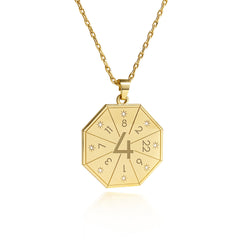 Halskette mit Anhänger des Baumeisters (4) in Gold – Siegel des Fundaments