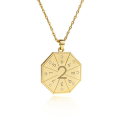 Halskette mit Mediatoren-Anhänger (2) in Goldfarbe – Siegel der Harmonie