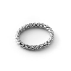 Platinierter Tensorring aus Silber – 925er Silber