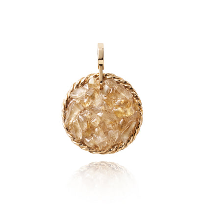 Amulet tensorowy z Cytrynem - Srebro 925 pozłacane