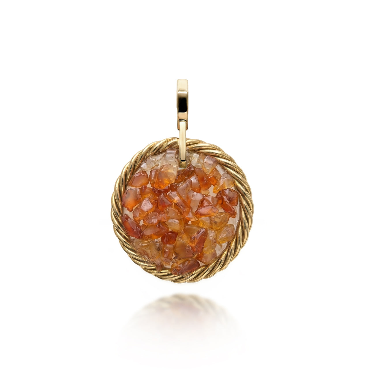 Amulet tensorowy z Karneolem – Mosiądz pozłacany