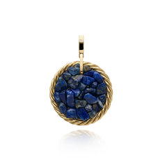 Kupfer-Tensor-Amulett mit Lapislazuli – vergoldet