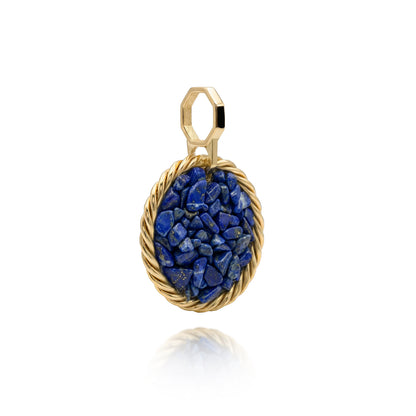 Kupfer-Tensor-Amulett mit Lapislazuli – vergoldet