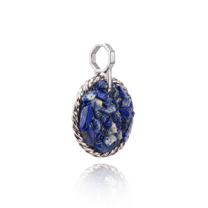 Amulet tensorowy z Lapis Lazuli - Srebro 925 pokryte platyną