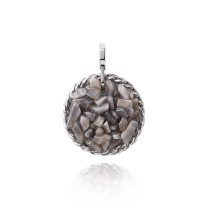 Amulet tensorowy z Onyksem - Srebro 925 pokryte platyną
