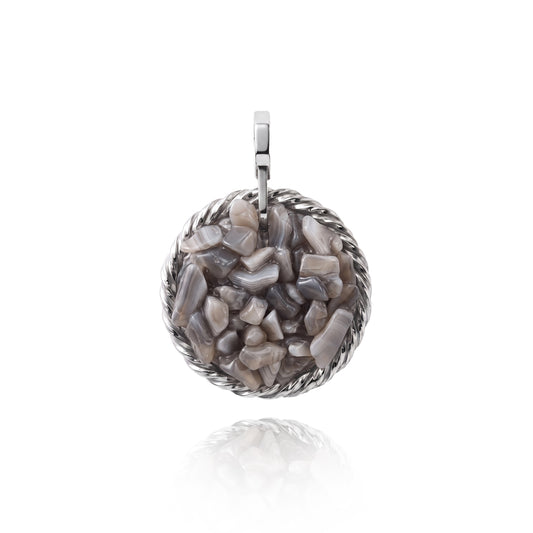 Amulet tensorowy z Onyksem - Srebro 925 pokryte platyną