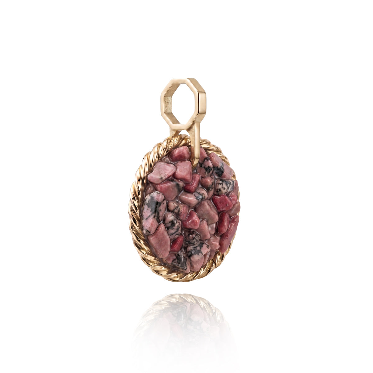 Amulet tensorowy z Rodonitem - Srebro 925 pozłacane