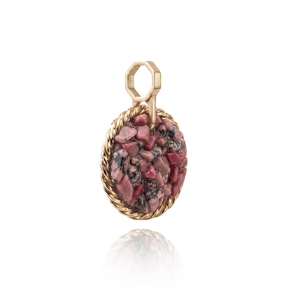 Amulet tensorowy z Rodonitem - Srebro 925 pozłacane