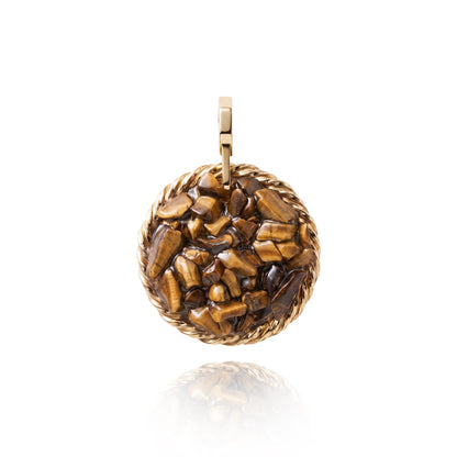 Amulet tensorowy z Tygrysim Okiem - Srebro 925 pozłacane