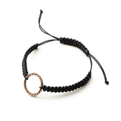 <tc>Handgeflochtenes schwarzes Armband – Elle Royal in Gelbgold</tc>