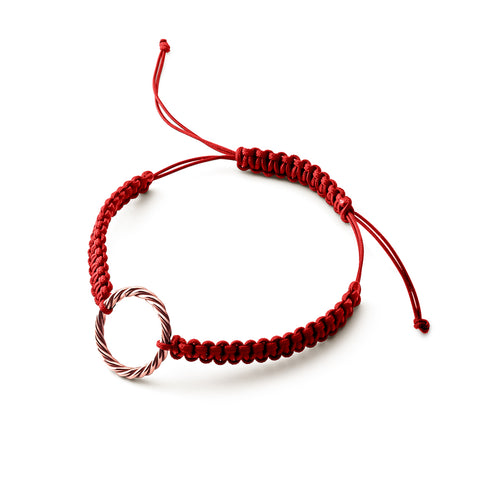 <tc>Handgeflochtenes rotes Armband – Elle Royal in Roségold</tc>
