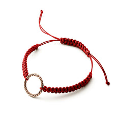<tc>Handgeflochtenes rotes Armband – Elle Royal in Gelbgold</tc>