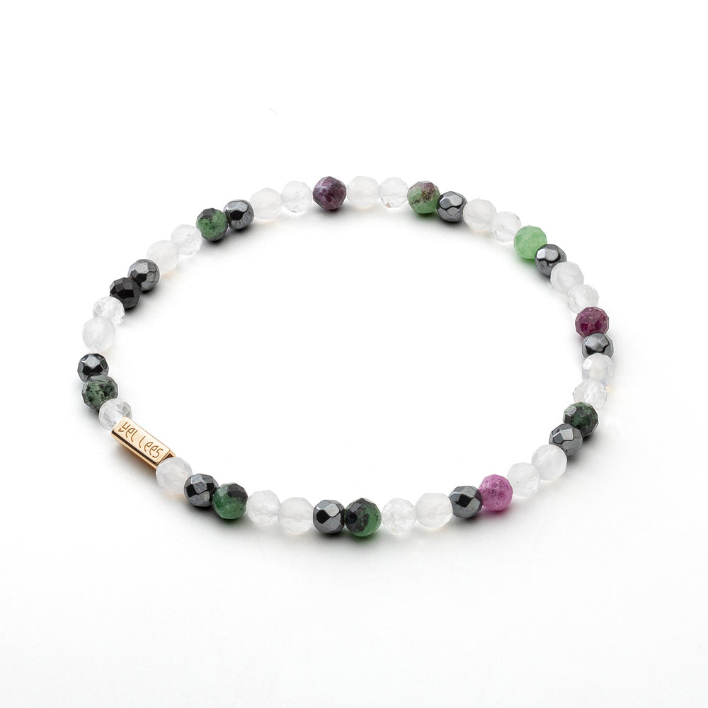 Armband mit Natursteinen und Platz für Charms - Architekt der Seele | 22 - Silber 925