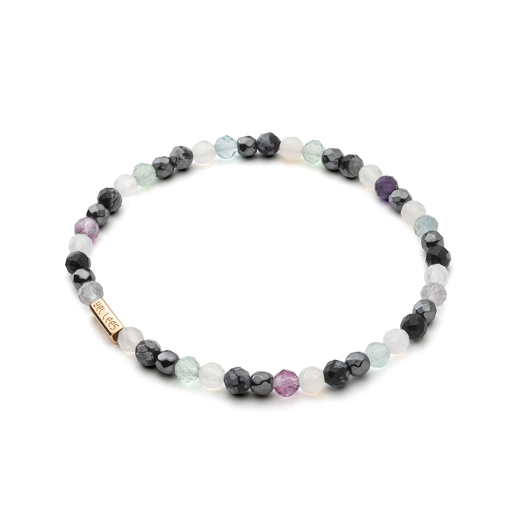 Armband mit Natursteinen und Platz für Charms - Baumeister | 4 - Silber 925