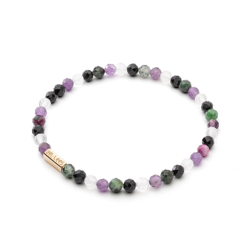 Armband mit Natursteinen und Platz für Charms - Meister der Liebe | 33 - Silber 925