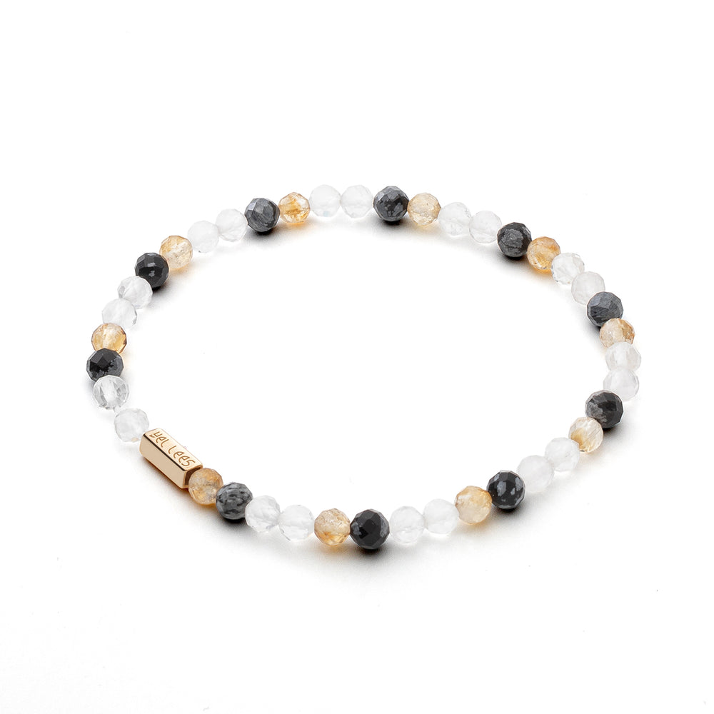 Armband mit Natursteinen und Platz für Charms - Meister des Lichts | 9 - Silber 925