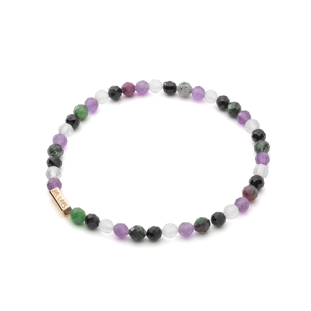 Armband mit Natursteinen und Platz für Charms - Heiler | 6 - Silber 925