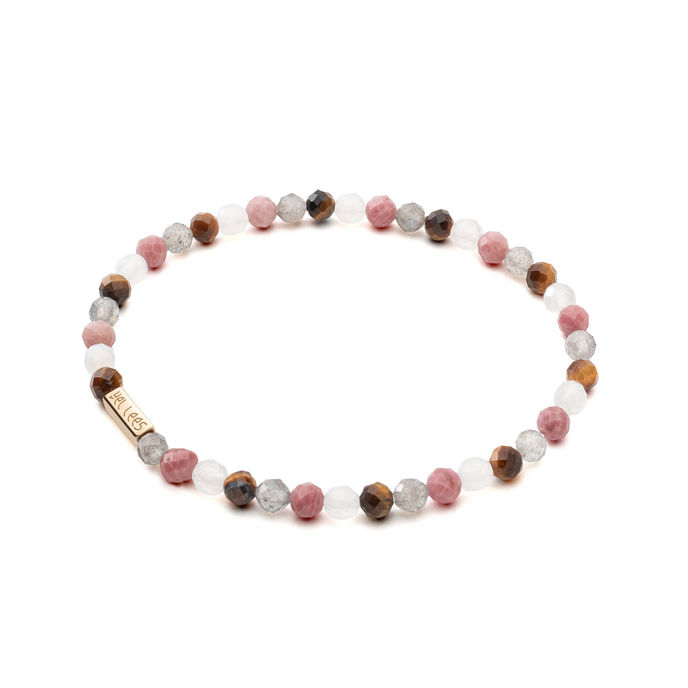 Armband mit Natursteinen und Platz für Charms - Herrscher der Energie | 8 - Silber 925