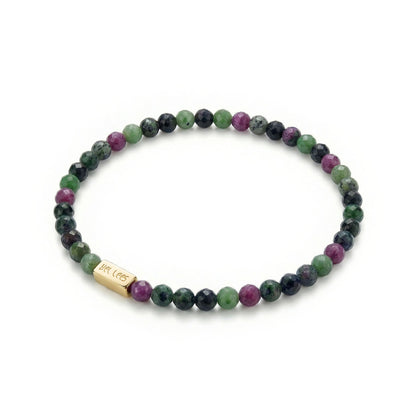 Armband mit Zoisit und Rubin sowie Platz für Charms – Silber 925