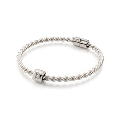 Kupfernes Tensor-Armband in Silberfarbe – Königlicher Kubit mit Berkana-Runen-Charm