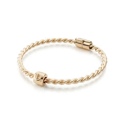 Kupfernes Tensor-Armband in Goldfarbe – Königlicher Kubit mit Charm und Berkana-Rune