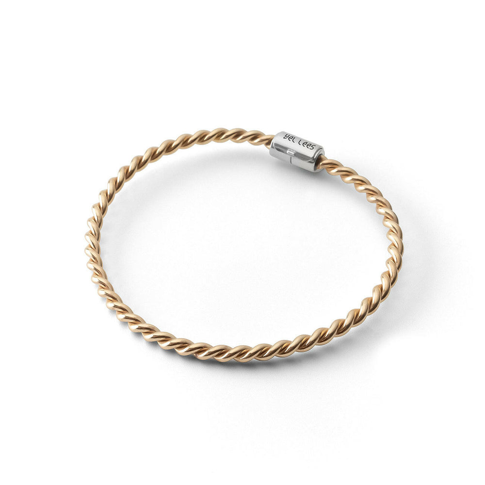 Kupfernes Tensor-Armband in Goldfarbe mit silbernem Verschluss – Verlorener Kubit (177 MHz)