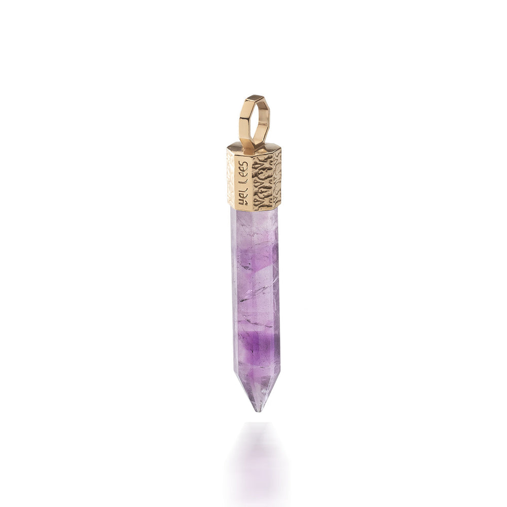 Anhänger mit Amethyst – Vergoldetes Messing