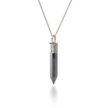 Naszyjnik z Czarnym Turmalinem – Srebro 925 pokryte platyną