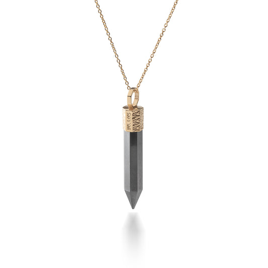 Naszyjnik 44 cm z Hematytem – Srebro 925 pozłacane