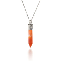 Naszyjnik z Karneolem – Srebro 925 pokryte platyną