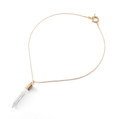 Naszyjnik z Kryształem Górskim – Srebro 925 pozłacane