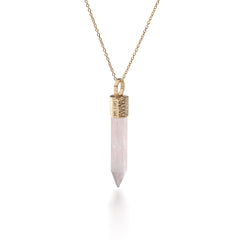 Naszyjnik z Kwarcem Różowym – Srebro 925 pozłacane