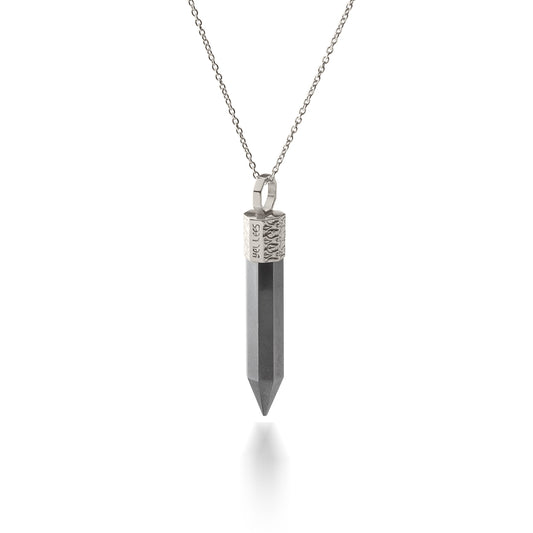 Halskette mit Hämatit – 925er Silber platinbeschichtet
