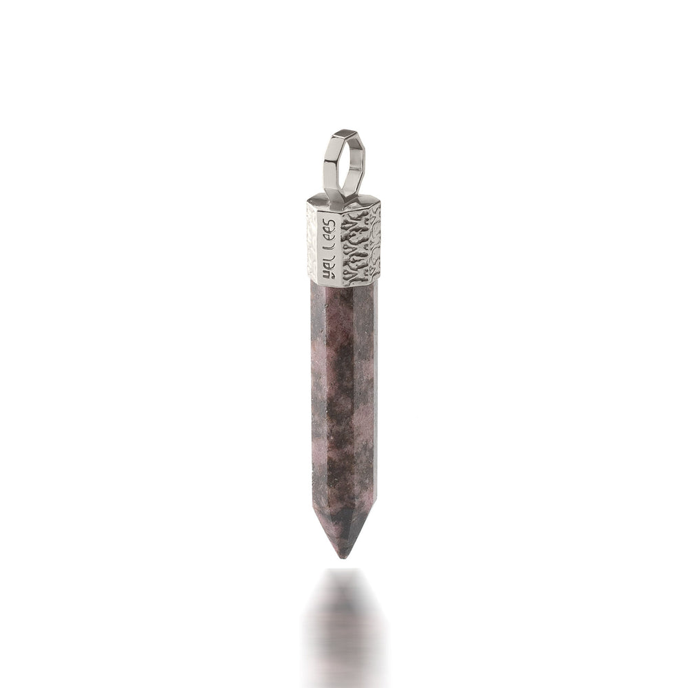 Anhänger mit Rhodonit – 925er Silber platinbeschichtet