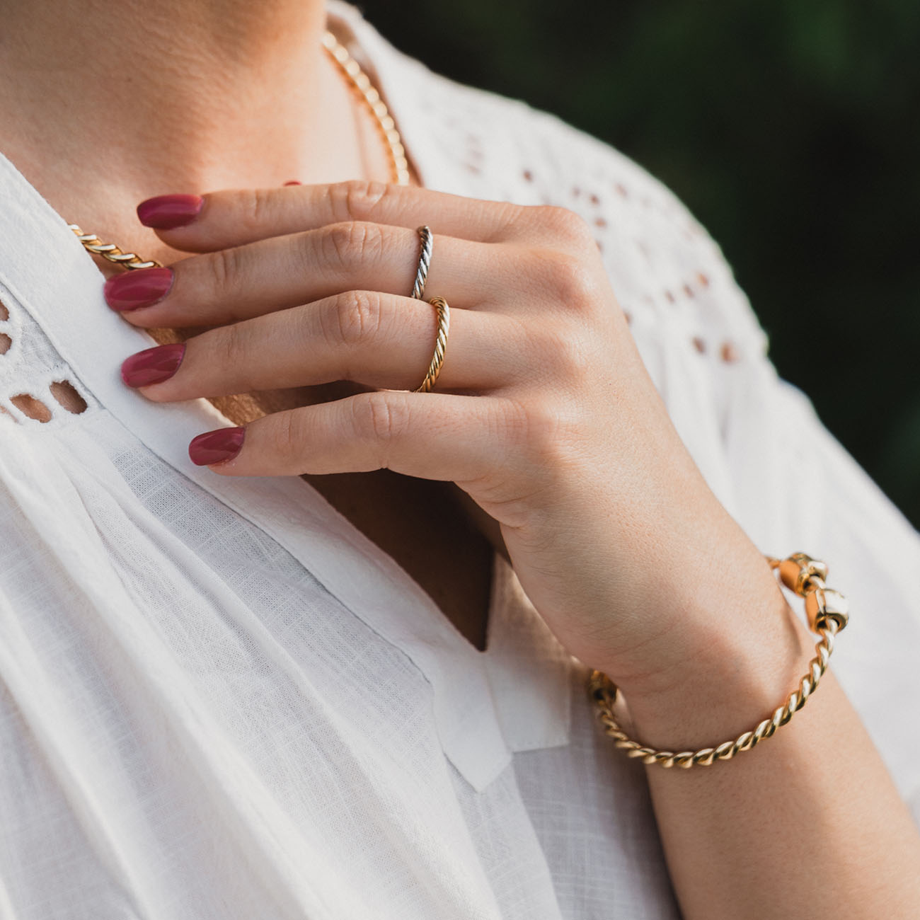 Kupferner Tensor-Ring in Goldfarbe – Schutzamulett