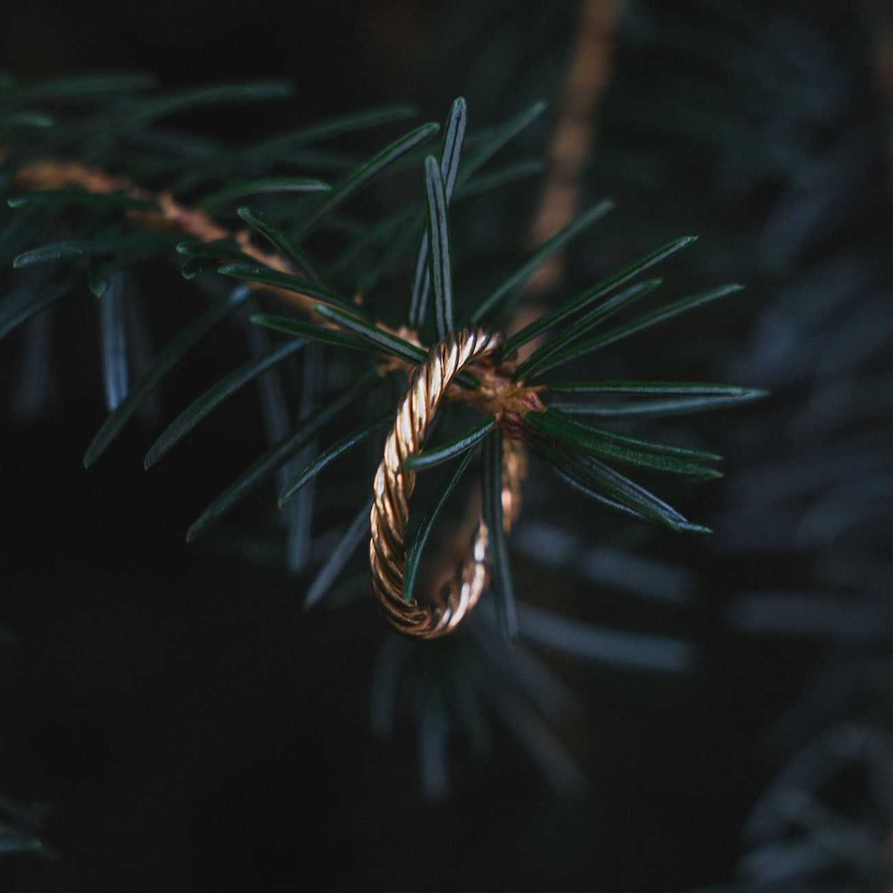 Kupferner Tensor-Ring in Goldfarbe – Schutzamulett