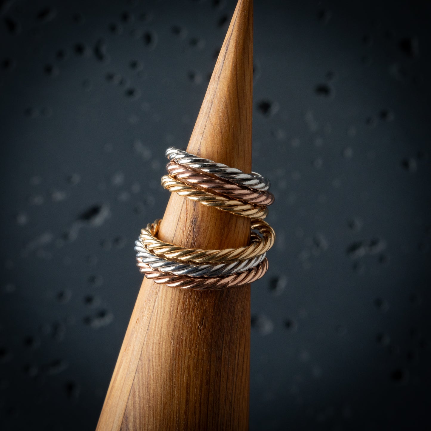 Silberner Tensorring mit Gold plattiert - Schutzamulett