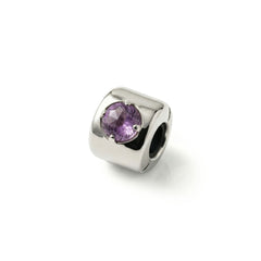 Charm mit Amethyst Silber – Stein des Schutzes, der Ruhe und der spirituellen Entwicklung – Messing