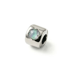 Charms mit Fluorit – Stein der Klarheit, Konzentration und Harmonie - Bronze plattiert mit Platin