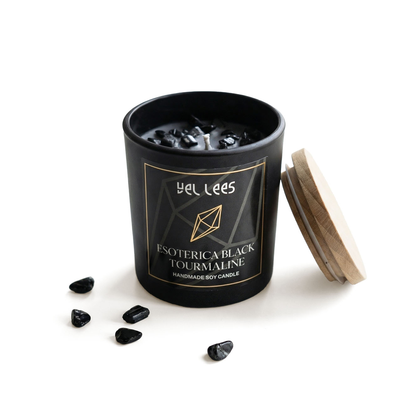 Świeca sojowa z czarnym turmalinem – Esoterica Black