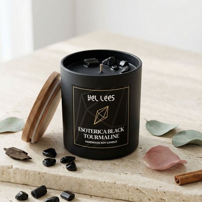 Świeca sojowa z czarnym turmalinem – Esoterica Black