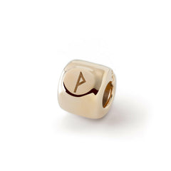 Charm mit der Wunjo-Rune (ᚹ), vergoldet – Amulett der Freude und Erfüllung – Messing